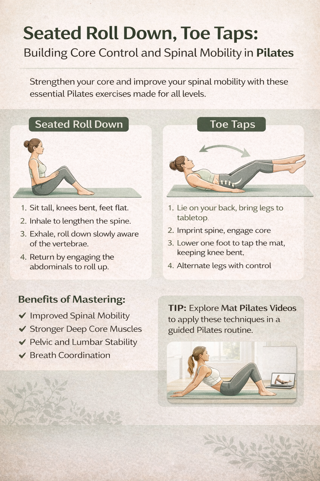 Seated Roll Down and Toe Taps